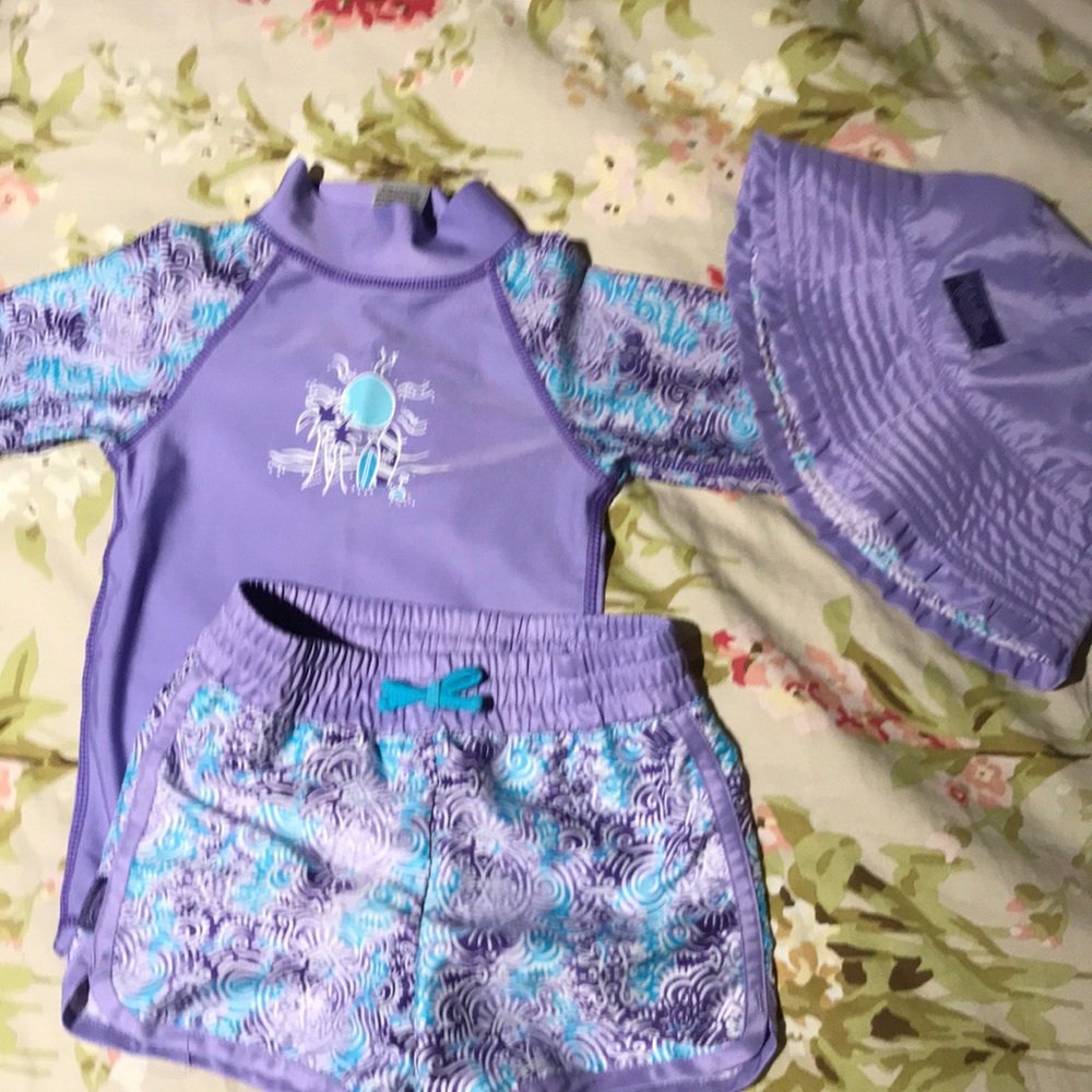 🚫🚫Sold 🚫🚫UV Skinz 3 piece girls bathing suit